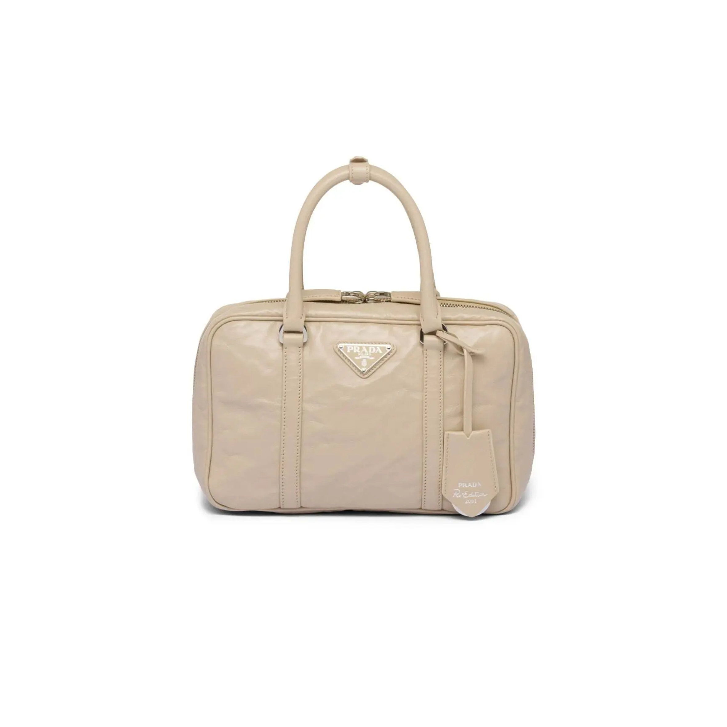 PRADA MEDIUM ANTIQUE NAPPA LEATHER TOP HANDLE BAG 1BB092  (24*15.5*7cm)